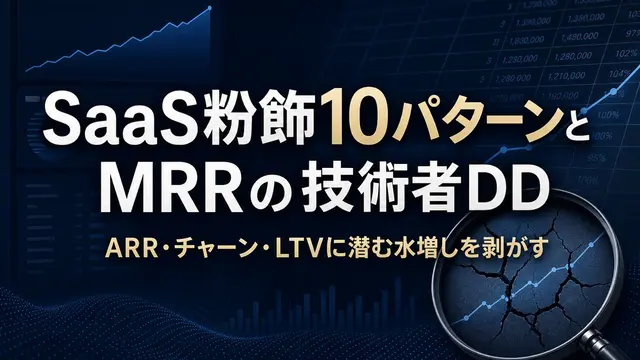 SaaS粉飾10パターンとMRRの技術者DD ── ARR・チャーン・LTVに潜む水増しを剥がし、本当の継続課金力を見抜く