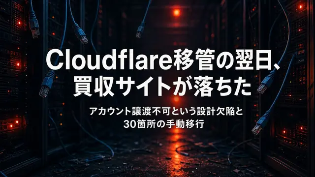 Cloudflare移管の翌日、買収サイトが落ちた