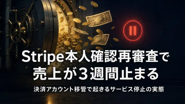 Stripe本人確認再審査で売上が3週間止まる
