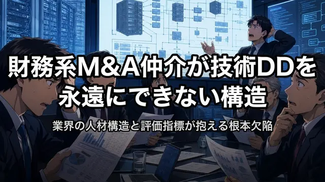 財務系M&A仲介が技術DDを永遠にできない構造