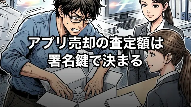 アプリ売却の査定額は署名鍵で決まる
