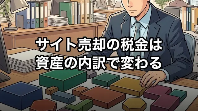 サイト売却の税金は資産の内訳で変わる
