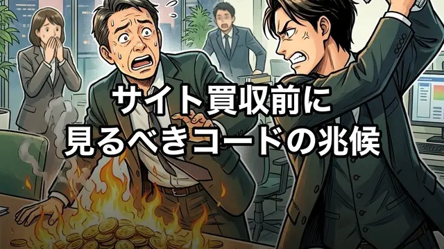 サイト買収前に見るべきコードの兆候