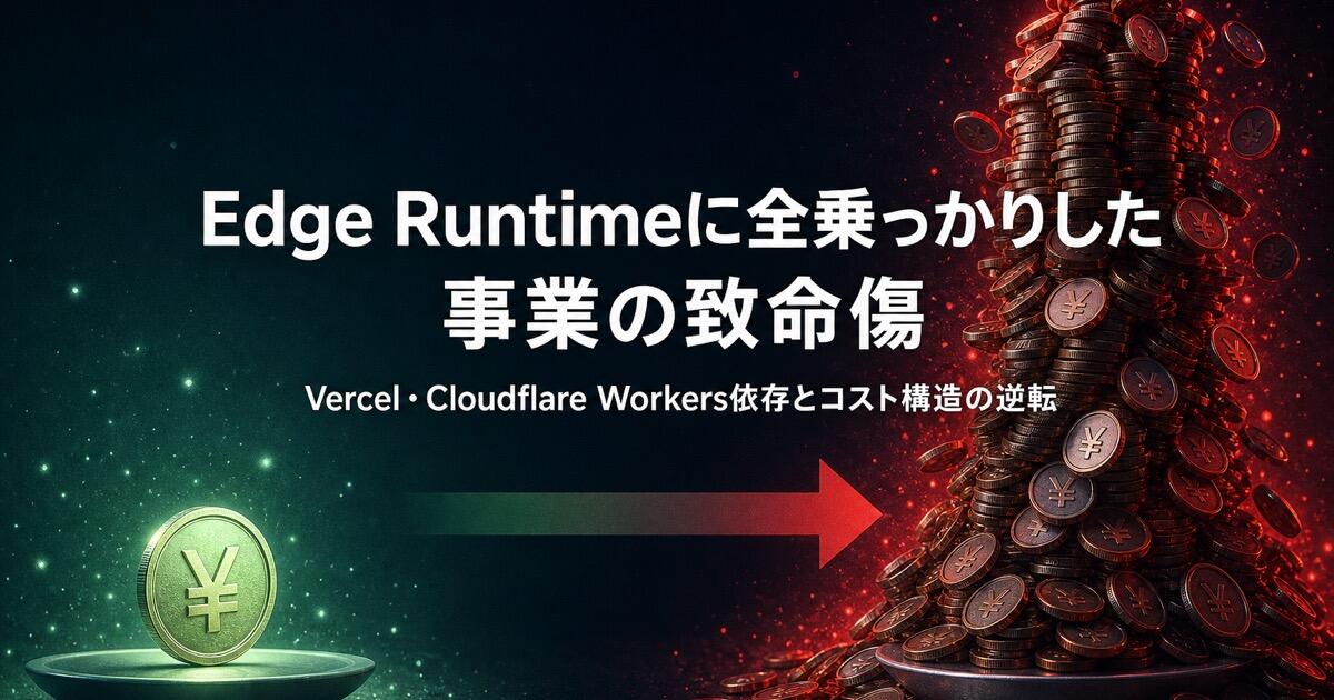 Edge Runtimeに全乗っかりした事業の致命傷