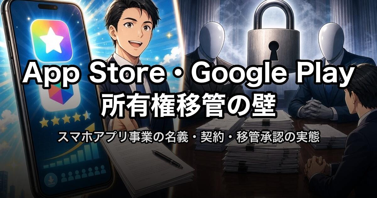 App Store・Google Play所有権移管の壁