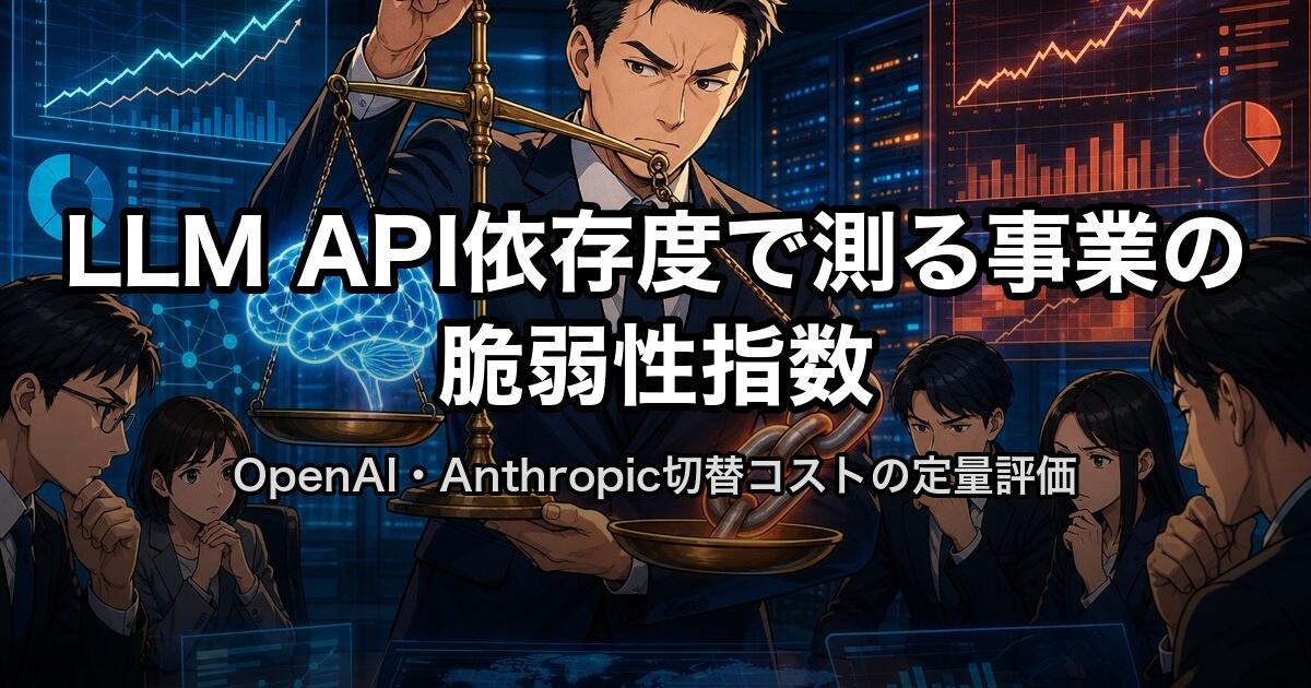 LLM API依存度で測る事業の脆弱性指数