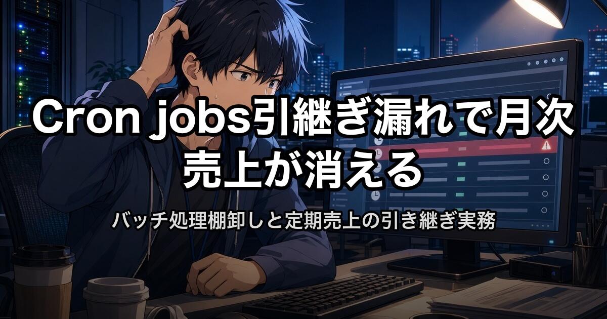 Cron jobs引継ぎ漏れで月次売上が消える