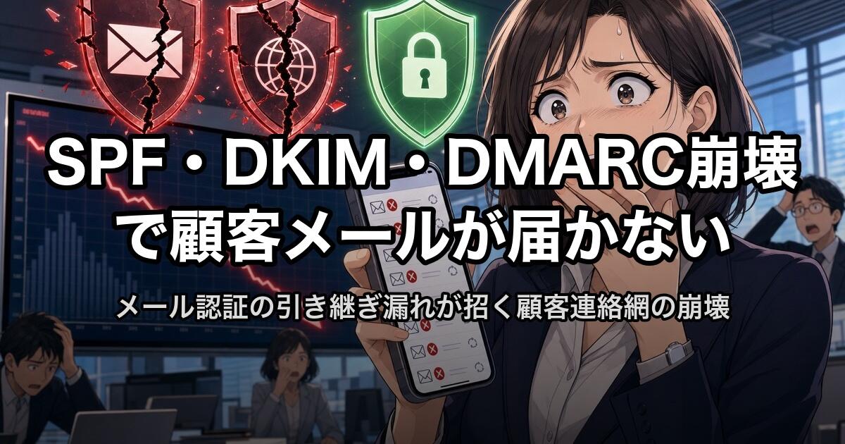SPF・DKIM・DMARC崩壊で顧客メールが届かない