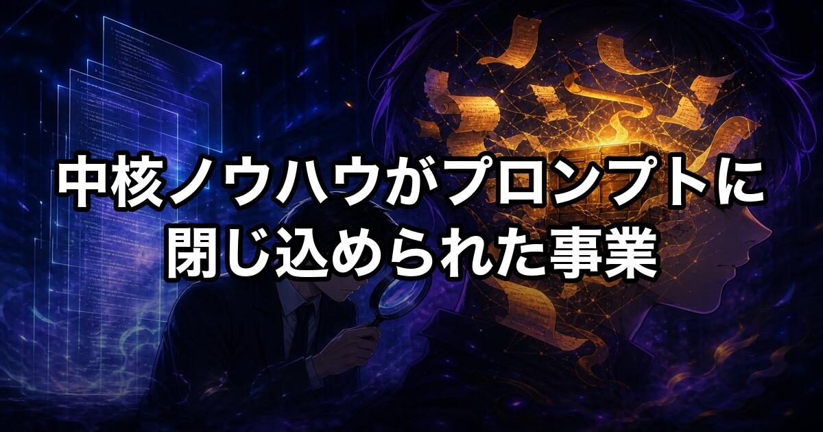 中核ノウハウがプロンプトに閉じ込められた事業