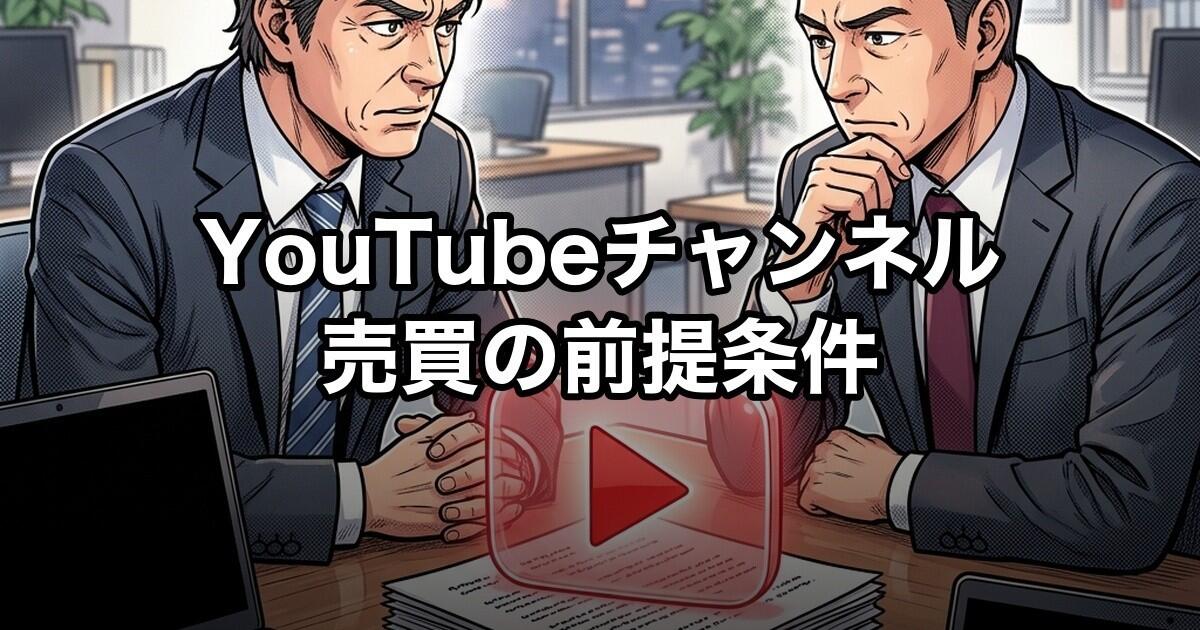 YouTubeチャンネル売買の前提条件