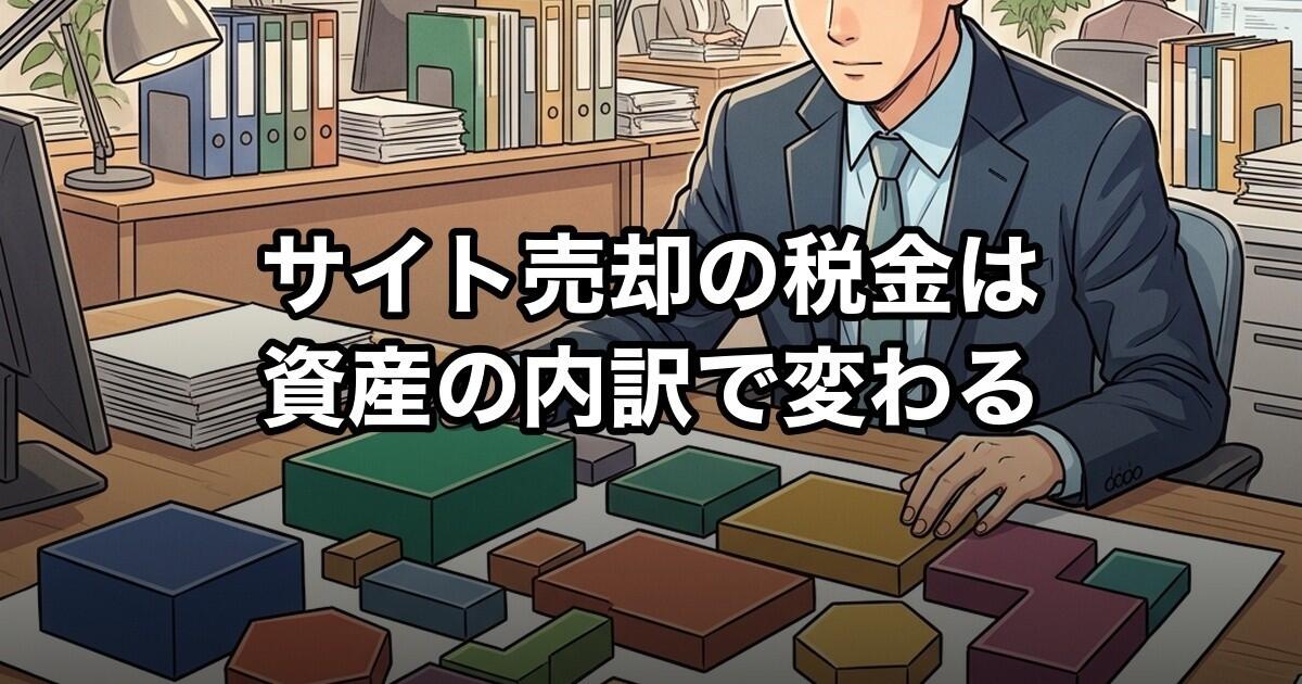 サイト売却の税金は資産の内訳で変わる