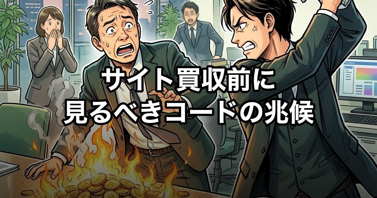 サイト買収前に見るべきコードの兆候