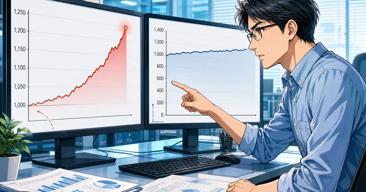 PV・流入系の盛り ── 「右肩上がり」グラフを技術者が剥がす5つの観点