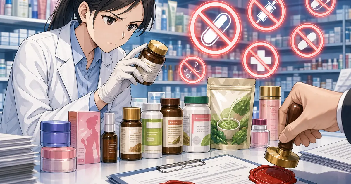 薬機法 ── 健康食品・化粧品・医療機器メディアに潜む承認外表現の地雷原